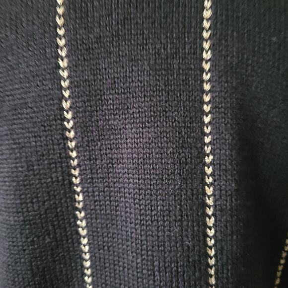 Vintage 90s Wool Cardigan Sweater Medium Casual Corner Metallic‎ Gold Embroidery - Picture 13 of 13